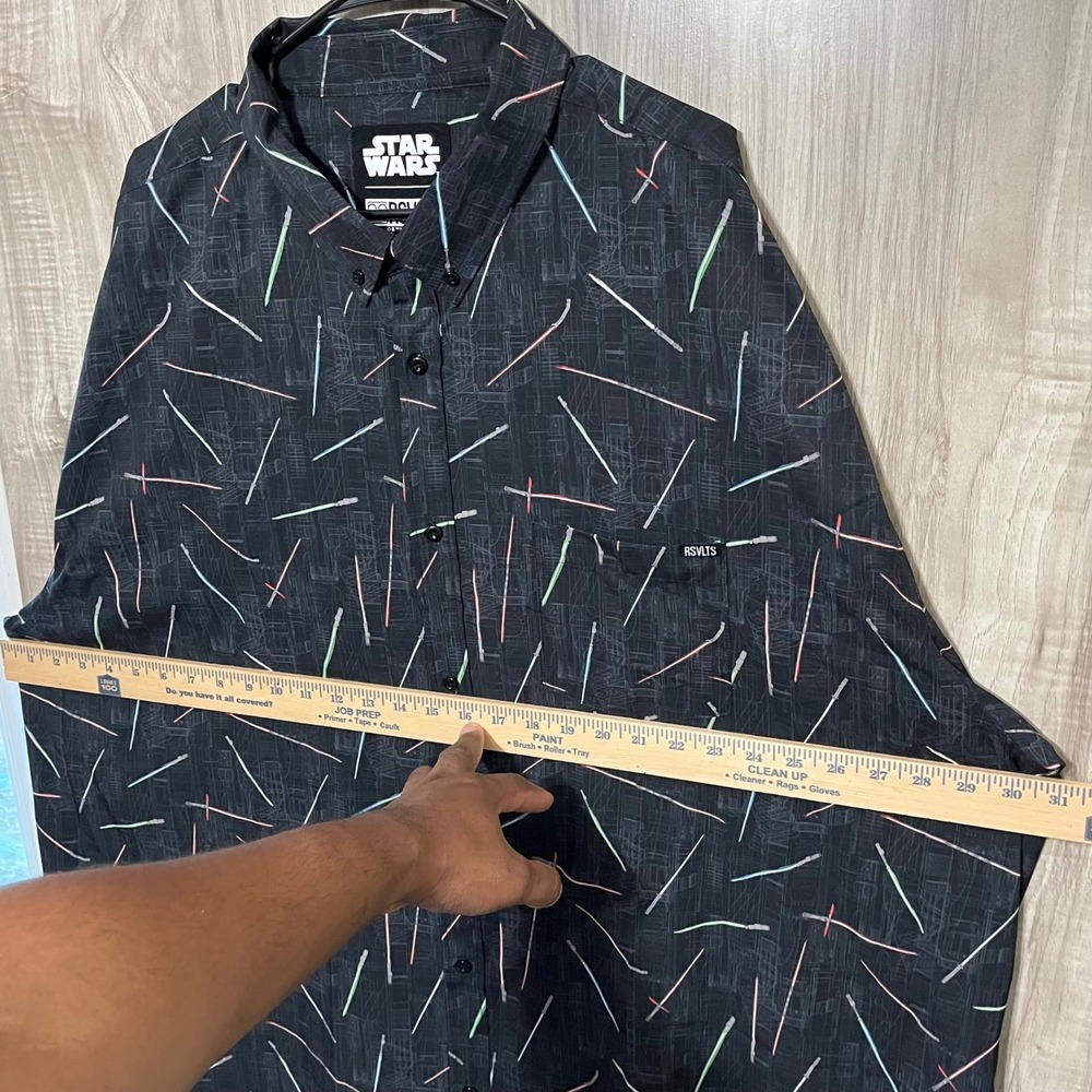RSVLTS Star Wars Lightsabers Button Up Shirt Kunuflex Mens Size 4XL - Picture 7 of 12